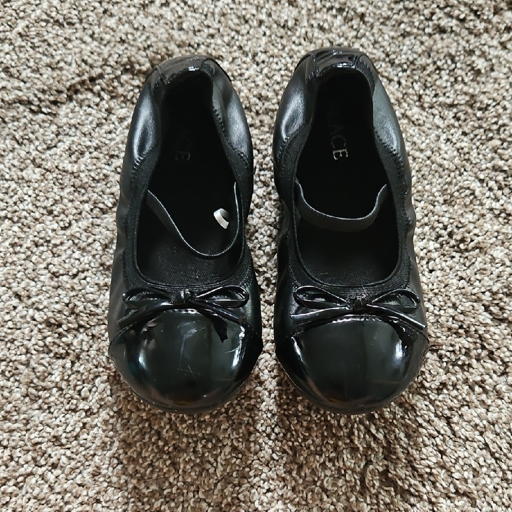 The Children's Place Black Dress Shoes with Bow Detail